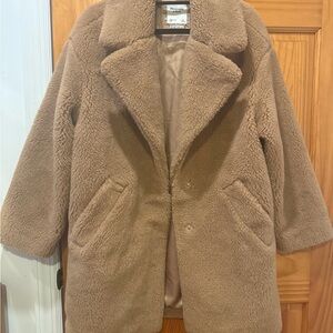 Faux Fur Tan Teddy Coat